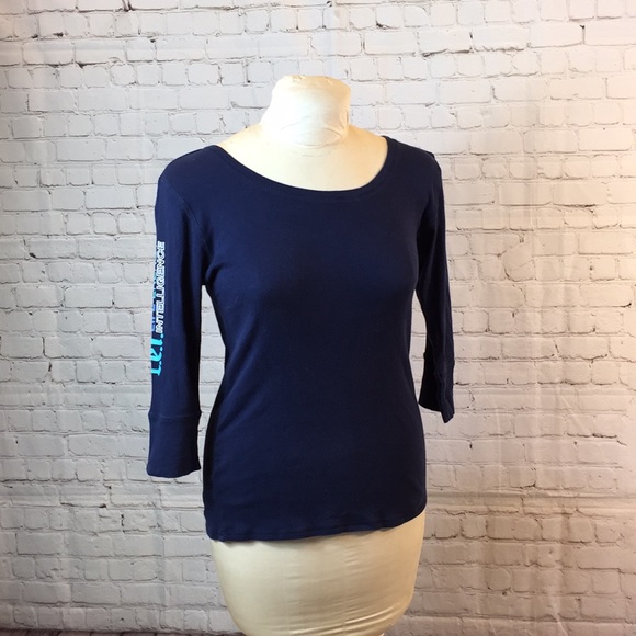 Lei navy blu 3/4 sleeve sleep tee - Picture 1 of 5